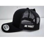 Retro Trucker Cap, schwarz mit 3D Stick BE Logo – Bild 2