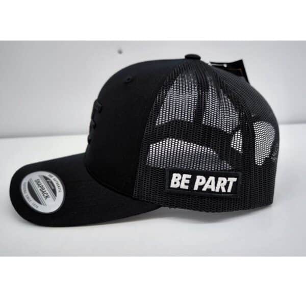 Retro Trucker Cap, schwarz mit 3D Stick BE Logo – Bild 2